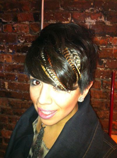 Hair feathers for clearance short hair
